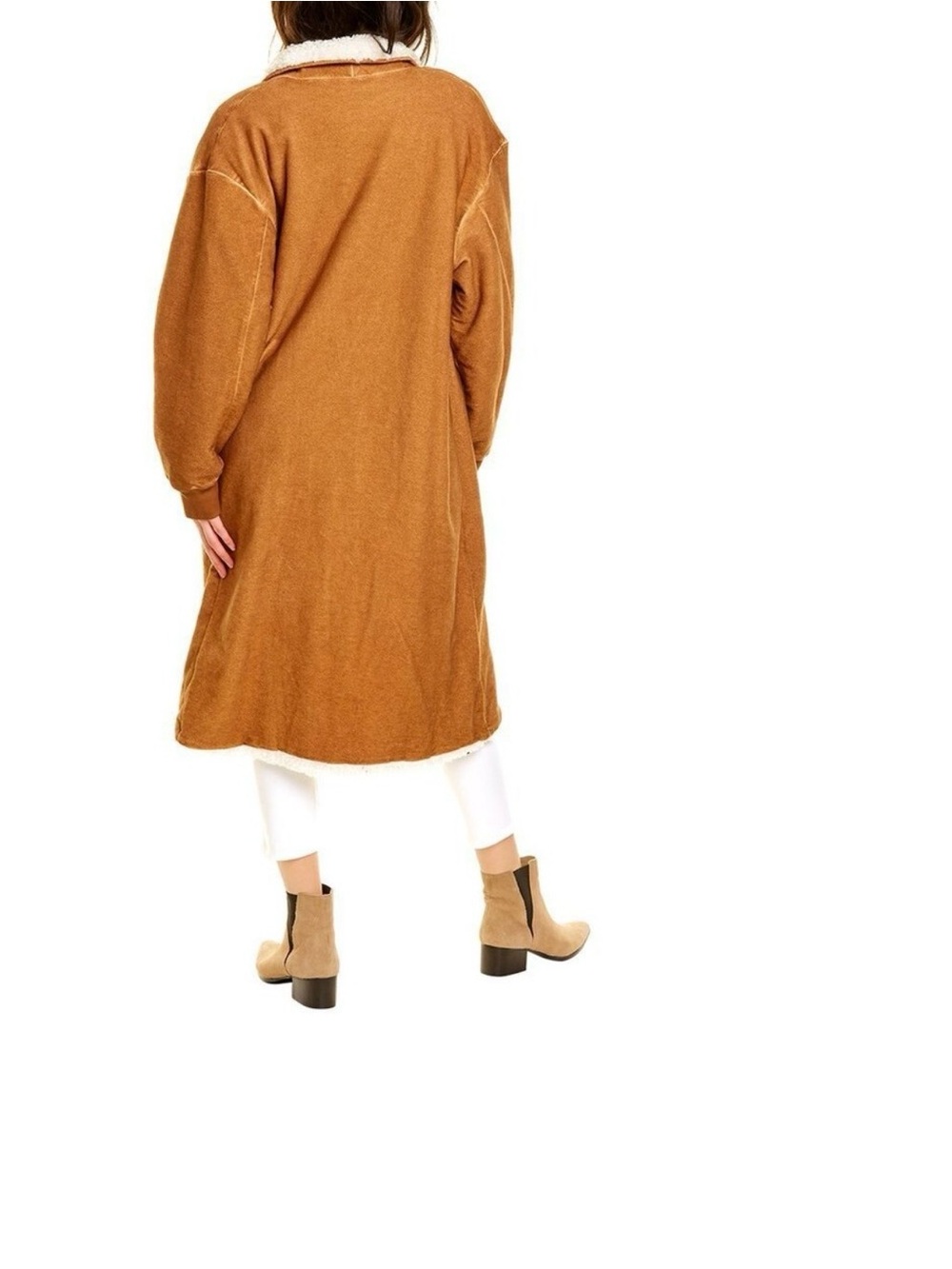 Something Navy Reversible Teddy Coat in Camel - Picture 2 of 12